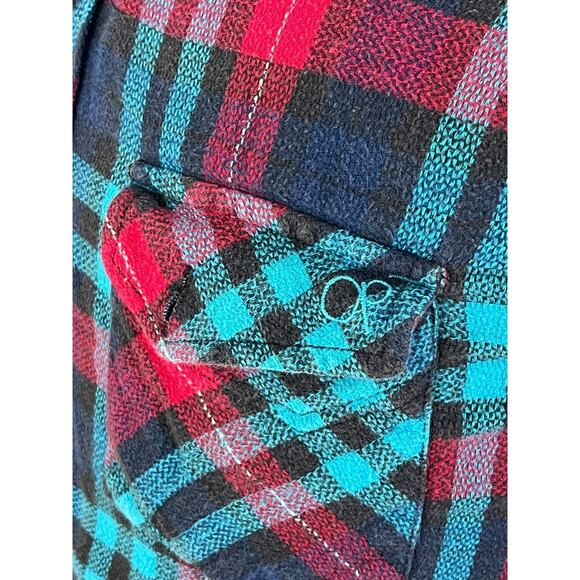 Vintage Ocean Pacific OP Shirt Men's Small Multicolor Plaid Flannel Button Up - Picture 3 of 7